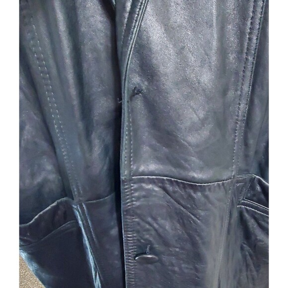 Preston & York Lamb Skin Trench Coat Women's Black Size Large Vintage Genuine - Picture 4 of 10
